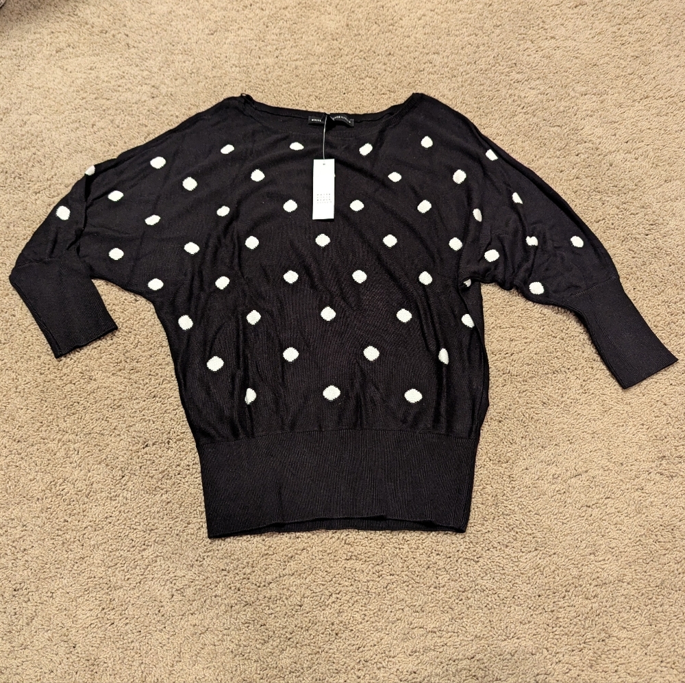 White House Black Market Polka Dot Sweater